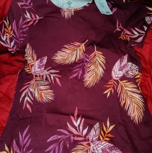 Classic tee - pink with palm leaves